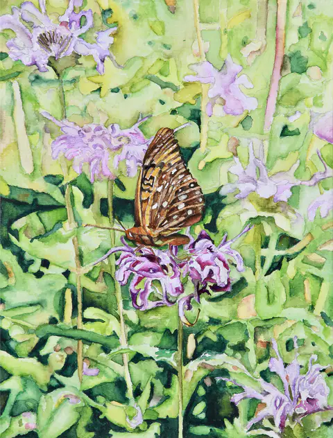 Whispering Petals: A Dance in Nature (watercolor)